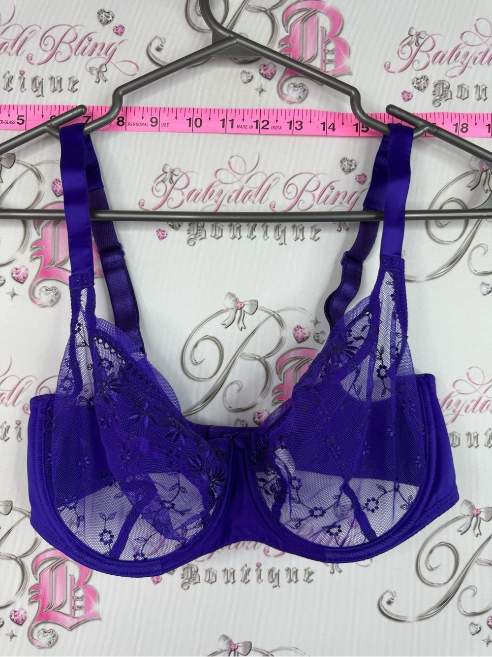 Empreinte bra floral lace Sheer Lace Underwire Bra in Violet